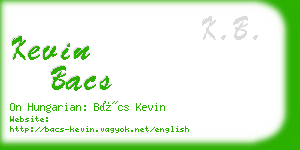 kevin bacs business card